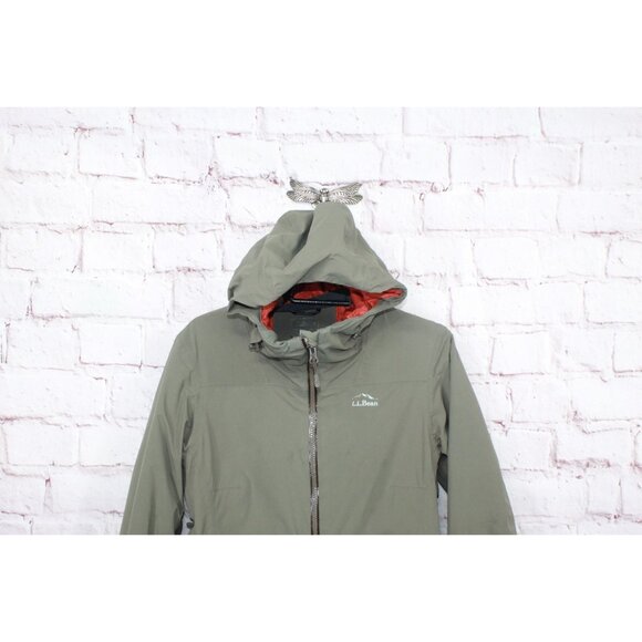 LL Bean Waterproof PrimaLoft Packaway Jacket Olive Green Size XXS Pet - Picture 2 of 10